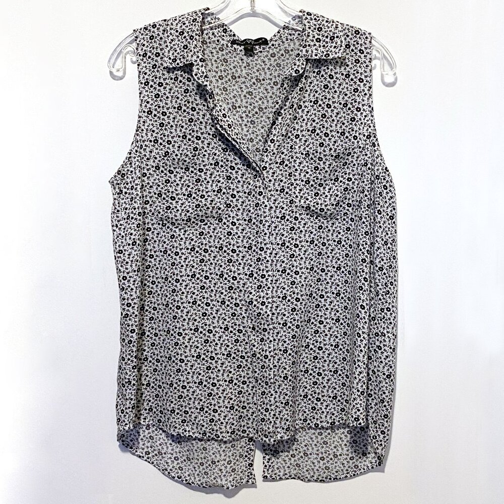 Velvet Heart floral print, sleeveless blouse size M